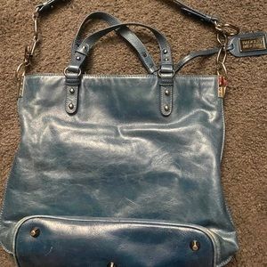 badgley mischka blue large bag - purse - handbag